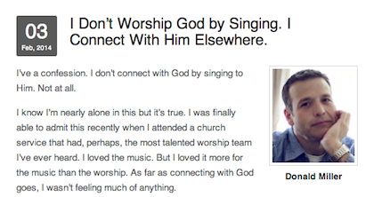 Donald Miller articulates what I've heard from many Christians about why they stop going to church